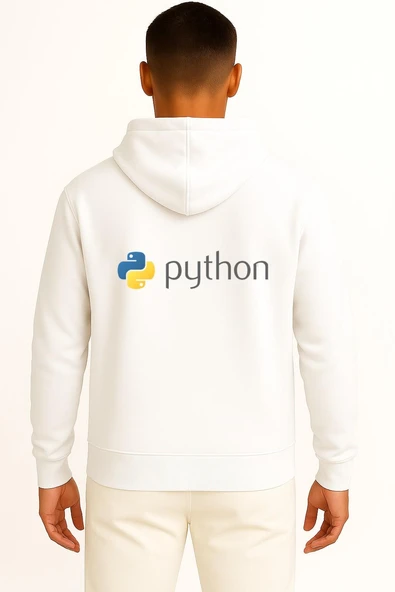 Kapüşonlu Python Programming Language Cep ve Sırt Tasarımlı Unisex Sweatshirt - Resim 8