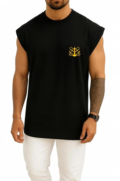 Oversize Nargile Silüet Cep Tasarımlı Atlet - Resim 11