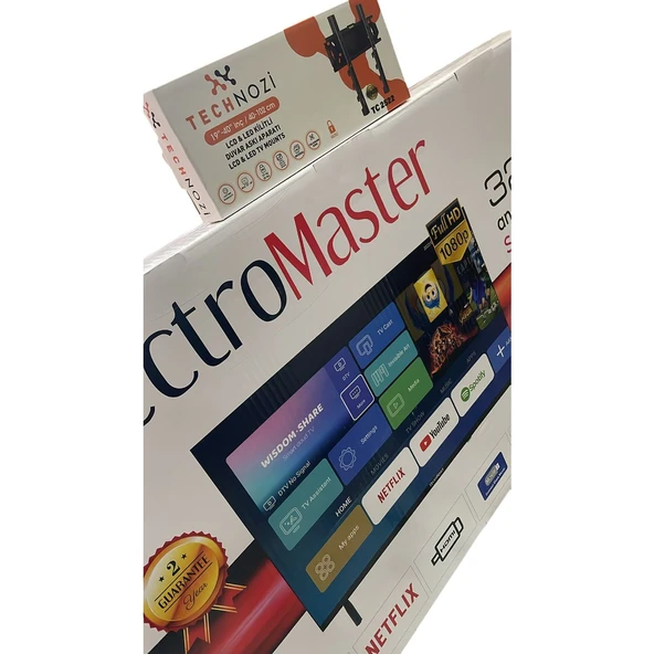 Technozi Uydu Alıcılı Full Hd Smart LED Tv 2+2 HDMI USB ETV-332 32" 81 Ekran + Askı Aparatı - Resim 3