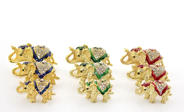 Swarovski Taşlı 3'lü Fil Figürü Model 1 ürün görseli