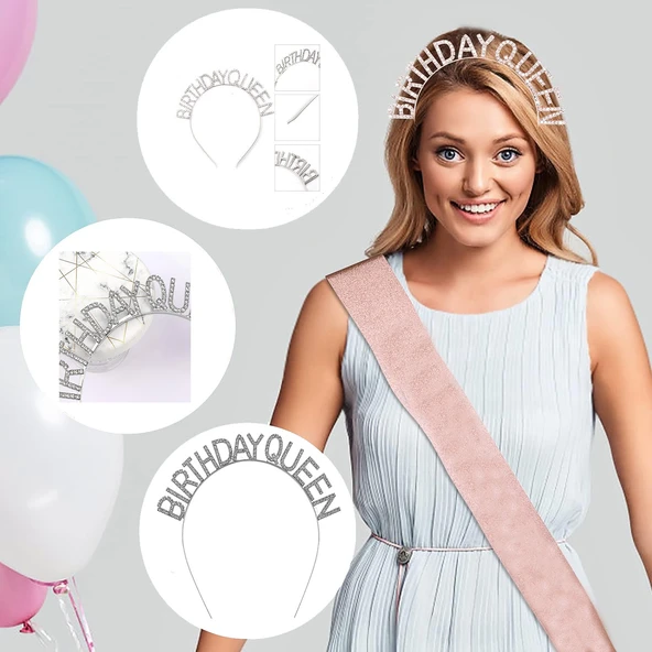 Birthday Queen Yazılı Kraliçe Taç - Resim 2