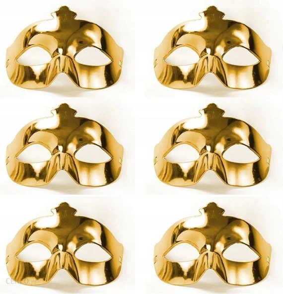 Altın Metalize Renk Düz Balo Parti Maskesi ürün görseli