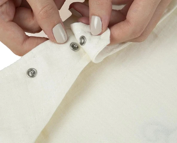 Emzik Askılı Müslin Önlük 837 Ekru - Resim 4