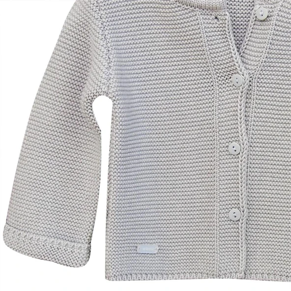 AC24333 Basic Bebe Ceket Grey Melange - Resim 3
