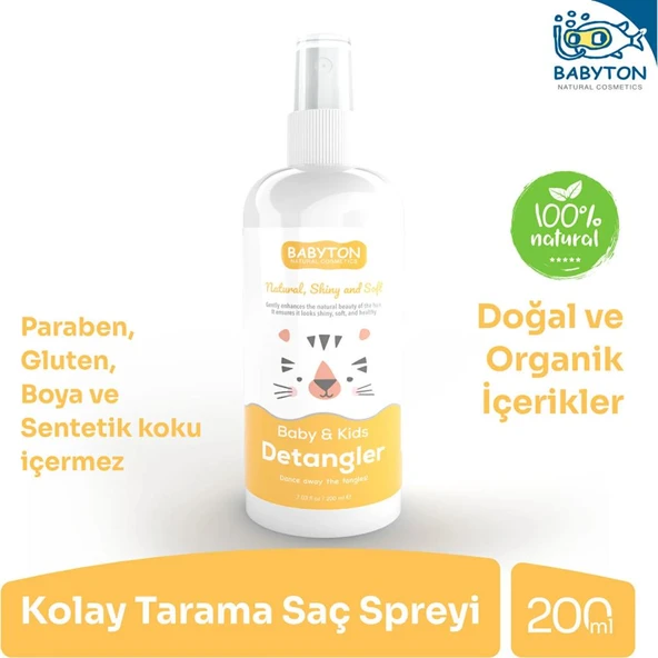 Babyton Bebek ve Çocuklar İçin Kolay Tarama Saç Spreyi 200 ml ürün görseli