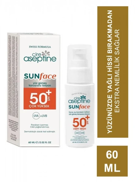 Cire Aseptine NessiWorld Yüz Güneş Koruyucu Losyon 50 SPF 60ml ürün görseli