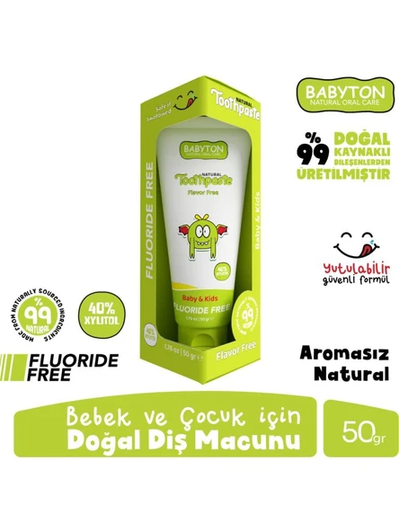 Babyton Organik Doğal Natural Diş Macunu 50 Gr - Resim 2