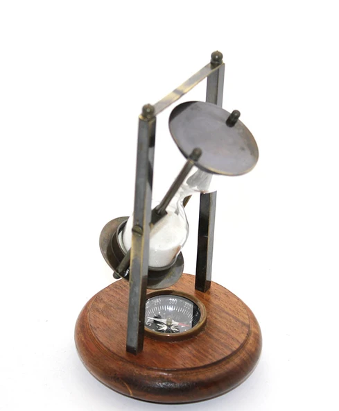 Pirinç Pusulalı Kum Saati Model 4 ürün görseli