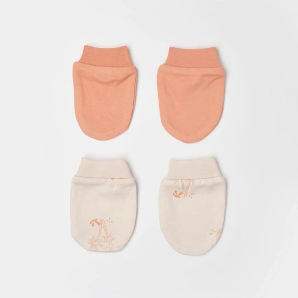 Hello Safari 2'Li Bebek Eldiven 72224 Ekru Kiremit - Resim 2