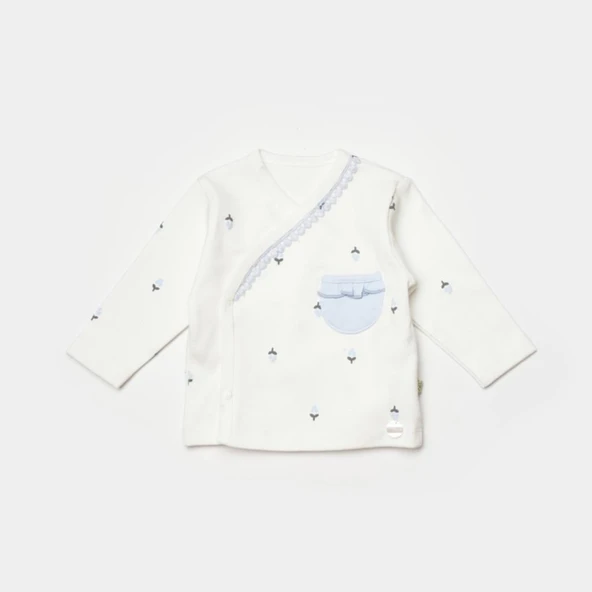 Bibaby Biorganic Love Floral 3 Parça Zıbın Seti 73346 Ekru Lila - Resim 4