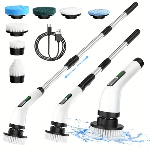 7 in 1 Kablosuz Elektrikli Temizlik Fırçası Seti - Resim 2