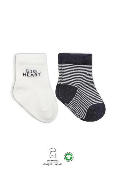 NessiWorld Big Heart Penye Soket Çorap 2'Li BS10117 Antrasit ürün görseli