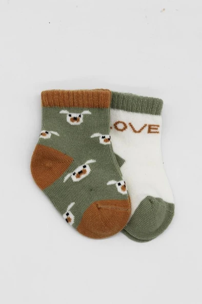 NessiWorld Love Dog Penye Soket Çorap 2'Li BS10118 Nil - Resim 2