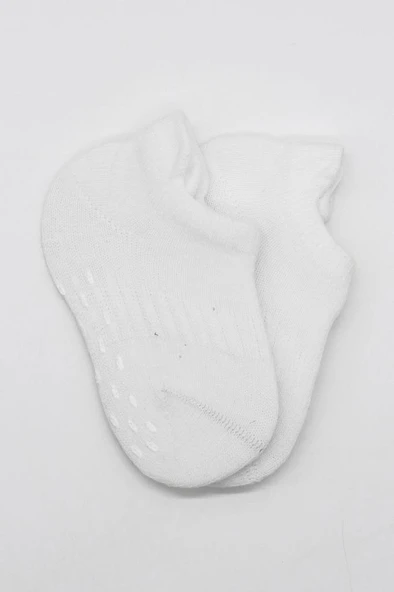NessiWorld 2'Li Sneakers Kaymaz Basic Penye Çorap BS20103 Beyaz Beyaz - Resim 3