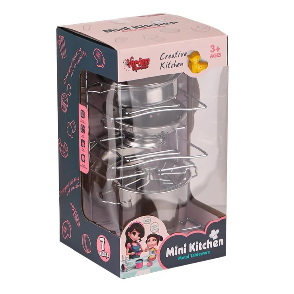 683E Çelik Tencere Tava Raflı 8 Parça -Vardem Oyuncak ürün görseli