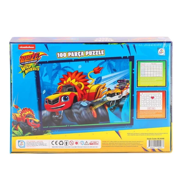 BL0048 Blaze Machines 100 Parça Puzzle -Laçokids - Resim 2
