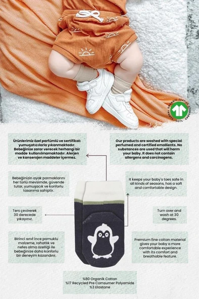 NessiWorld Hayvan Figürlü Kaymaz Erkek Soket Çorap 2'Li BS10119 Antrasit - Resim 5