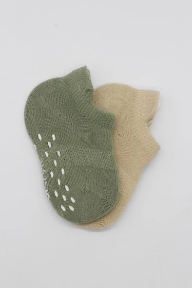 NessiWorld 2'Li Sneakers Kaymaz Colours Penye Çorap BS20104 Nil Bej - Resim 4