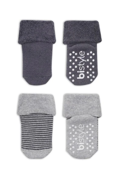 NessiWorld Çemberli Kaymaz Havlu Soket Çorap 2'Li BS10503 Gri-Antrasit - Resim 2