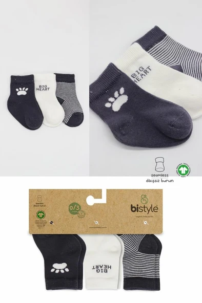 NessiWorld 3'Lü Penye Soket Çorap BS10110 Antrasit - Resim 5