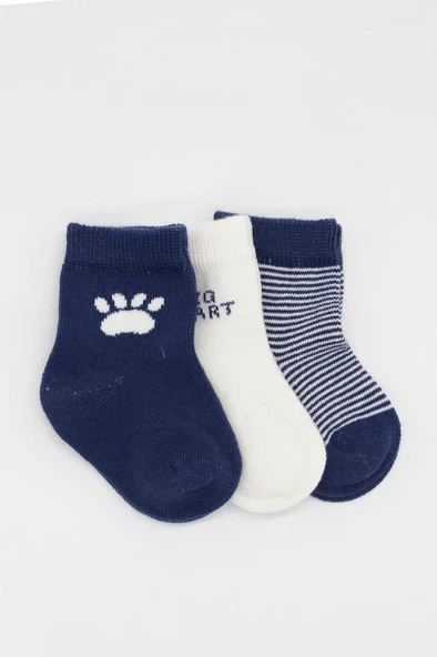 NessiWorld 3'Lü Penye Soket Çorap BS10110 İndigo - Resim 2
