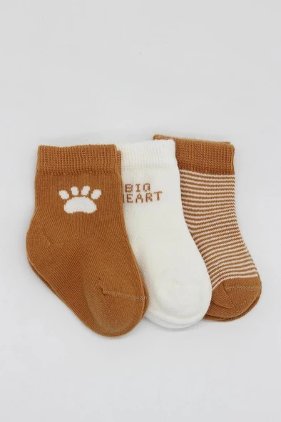 NessiWorld 3'Lü Penye Soket Çorap BS10110 Hardal - Resim 2