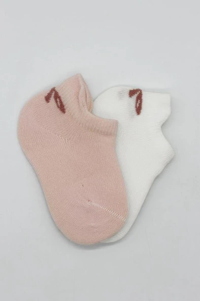 NessiWorld 2'Li Sneakers Smile Penye Çorap BS20106 Pembe Ekru - Resim 4