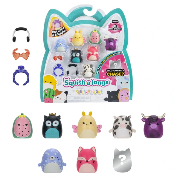 Squish-a-longs 8 Figür + Yüzük Set Seri 2 Asorti ürün görseli