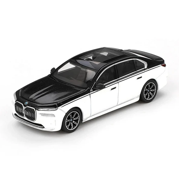 NessiWorld GT 1/64 BMW i7 xDrive60 Alpine White / Black Sapphire - Blister Paket ürün görseli
