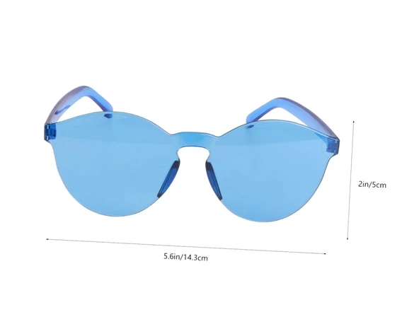 Sert Mika Oval Şekilli Çerçevesiz Gözlük Retro Parti 5x14 cm ürün görseli