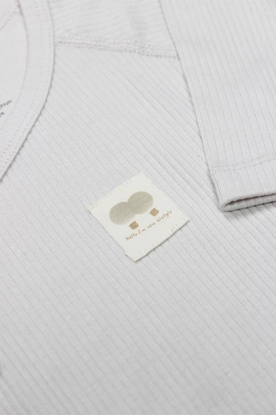 NessiWorld Organic Modal Flying Balloons Kruvaze Uzun Kol Body BS17121 Bej - Resim 2