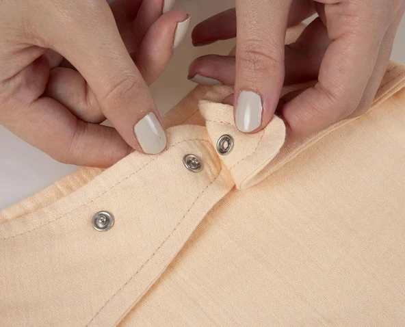 NessiWorld Emzik Askılı Müslin Önlük 837 Somon - Resim 4