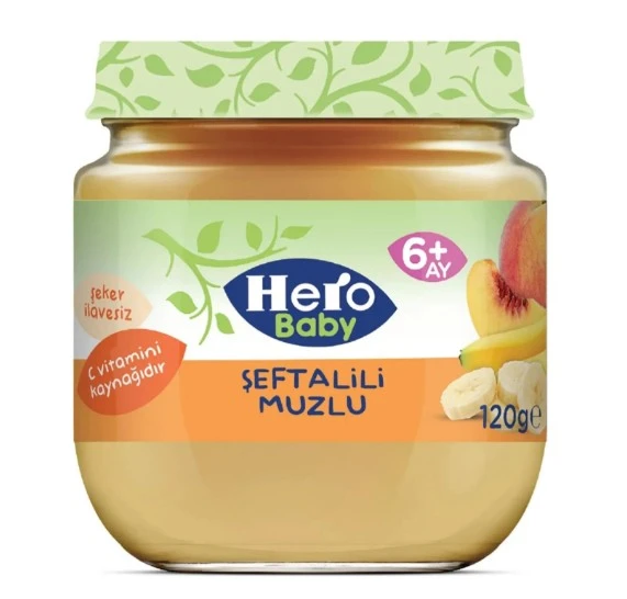 Hero Baby Şeftalili Muzlu Kavanoz Mama 120 Gr ürün görseli