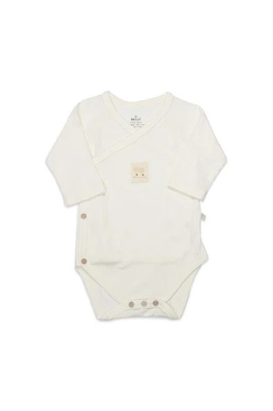 NessiWorld Organic Modal Flying Balloons Kruvaze Uzun Kol Body BS17121 Ekru ürün görseli