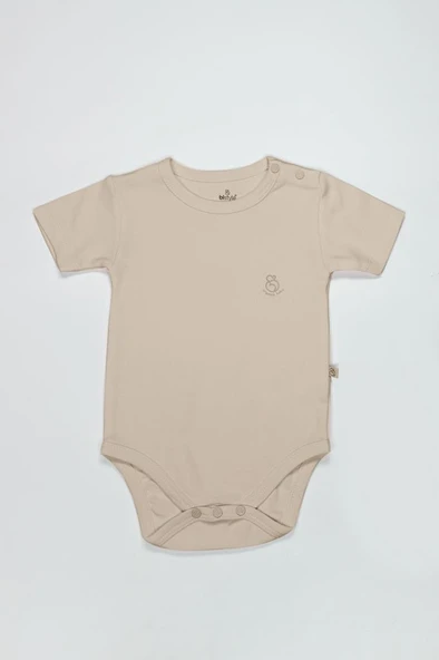 NessiWorld Organik Natural Basic Style Yarım Kol Body BS17103 Bej ürün görseli