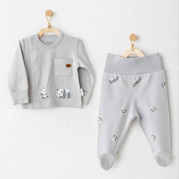 NessiWorld AC26024 Keep Smiling 2'li Zıbın Takım Grey ürün görseli