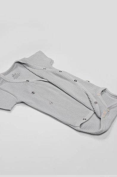 NessiWorld Flying Elephant 2'li Yarım Kol Badi 17117 Ekru Gri - Resim 5