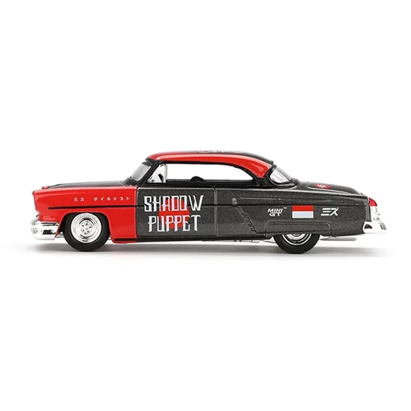 NessiWorld GT 1/64 Lincoln Capri Hot Rod 1954 "Shadow Puppet" MINI GT x MIZU Diecast - Resim 3