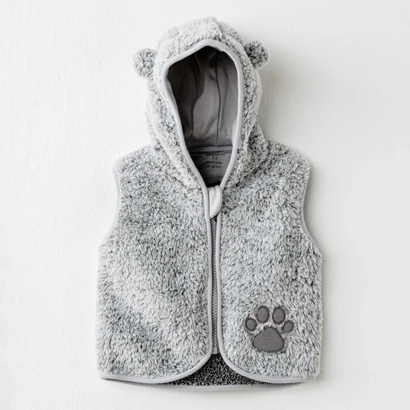 NessiWorld AC26026 Keep Smiling Yelek Grey ürün görseli