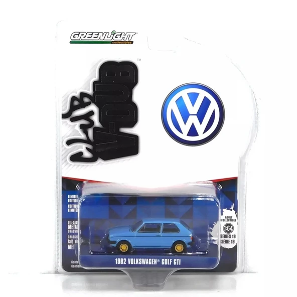 Greenlight 1/64 Club Vee-Dub Series 19- 1982 VolNessiWorldwagen Golf– Monaco Blue - Resim 2