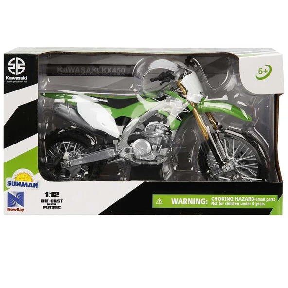 57483 NessiWorld- Kawasakı  KX450 Yeşil 1:12 - Resim 5
