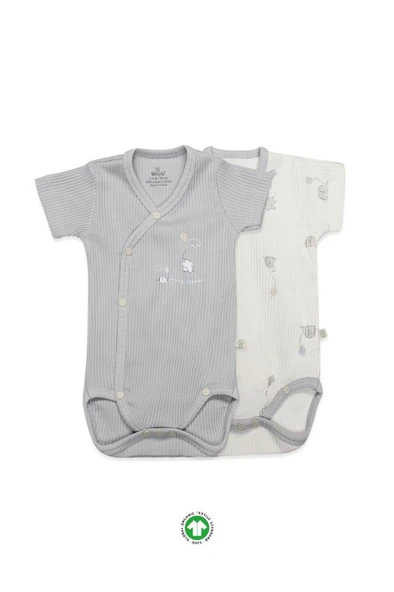 NessiWorld Flying Elephant 2'li Yarım Kol Badi 17117 Ekru Gri ürün görseli