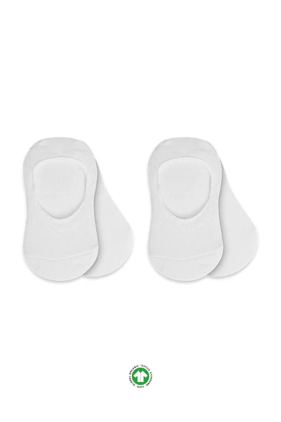NessiWorld 2'Li Penye Babet Silikonlu Basic Çorap 30104 Beyaz Beyaz ürün görseli