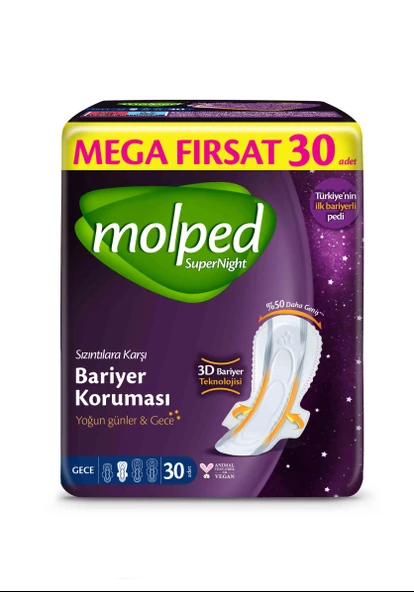 Molped SüperNight Gece Mega Ped 30 Adet ürün görseli