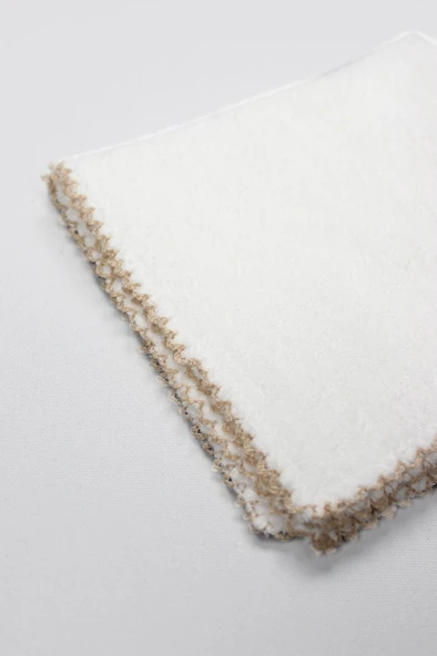 NessiWorld Organik 28x28 6'Lı Havlu Mendil 90105 Ekru - Resim 2