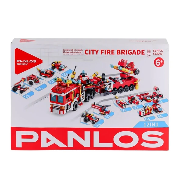 P633009 Panlos Şehir İtfaiyesi 557 Parça Blok Seti -Vagon life ürün görseli