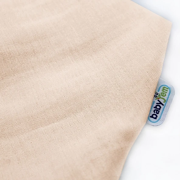 Ahşap Diş Kaşıyıcılı Bürümcük Müslin Önlük 736 Somon - Resim 3