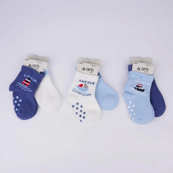 NessiWorld Filip 2'li Abs'li Erkek Bebek Soket Çorap K44143 Asorti ürün görseli