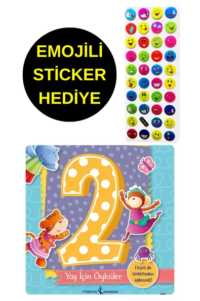 EMOJİLİ  STİCKER HEDİYE  - OKUL ÖNCESİ RESİMLİ KİTAPLAR  - 2 YAŞ İÇİN ÖYKÜLER ürün görseli