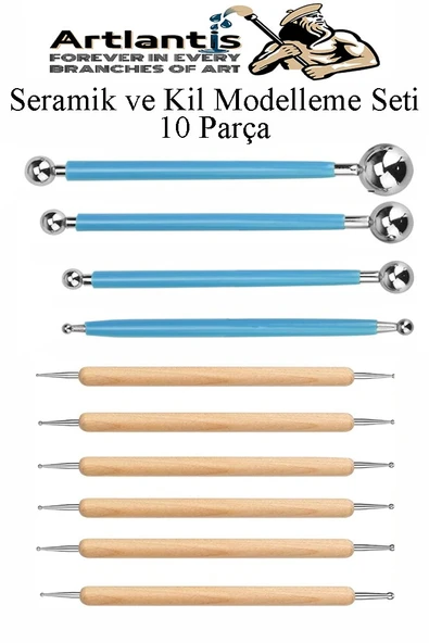 Çantalı Seramik ve Çömlek Şekillendirme Seti 47 Parça Ebeşuar Kil Modelaj Modelleme Top Uçlu Oyma Dip Alma Heykel Hobi - 5